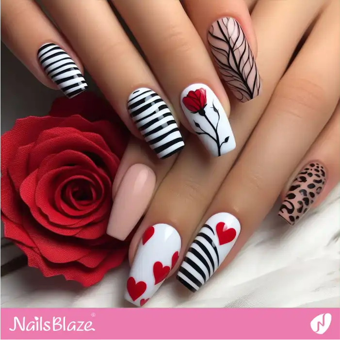 Wild Animal Print Nail Design for Valentine | Animal Print Nails - NB2459